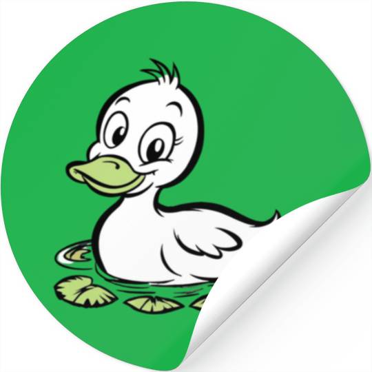 Cute duck swimming in a swamp Stickers