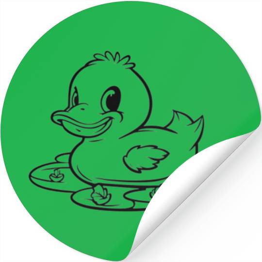 cute duck swimming in a swamp Stickers