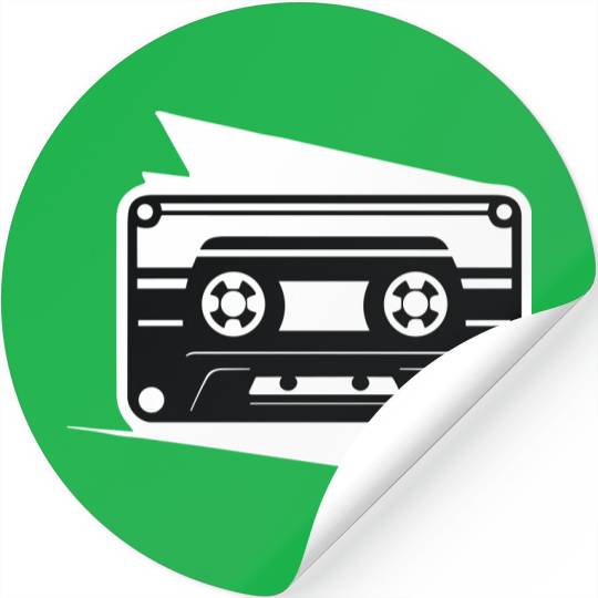 A vintage-inspired illustration of cassette tape Stickers