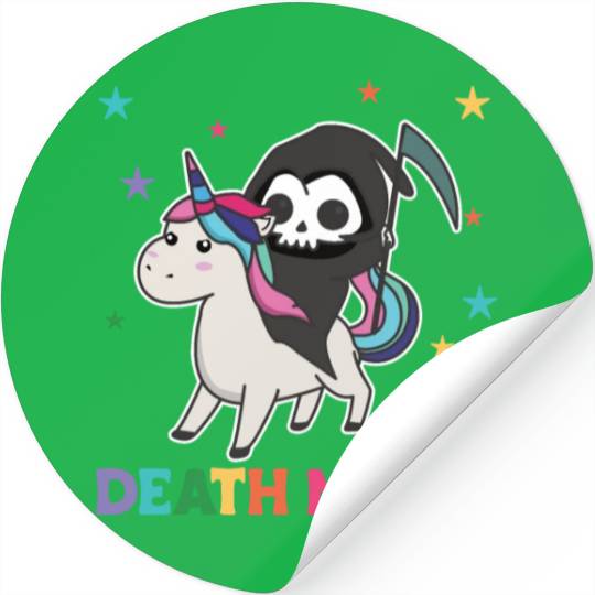Death Metal - Death Riding Unicorn Funny Unicorn Stickers