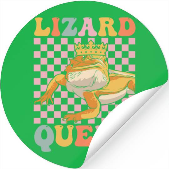 Groovy Bearded Dragon Girl Lizard Lover Stickers