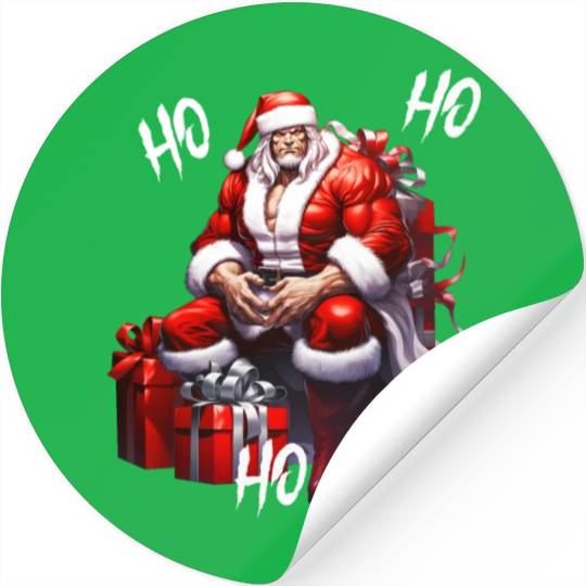Ho Ho Ho Gym Santa Stickers