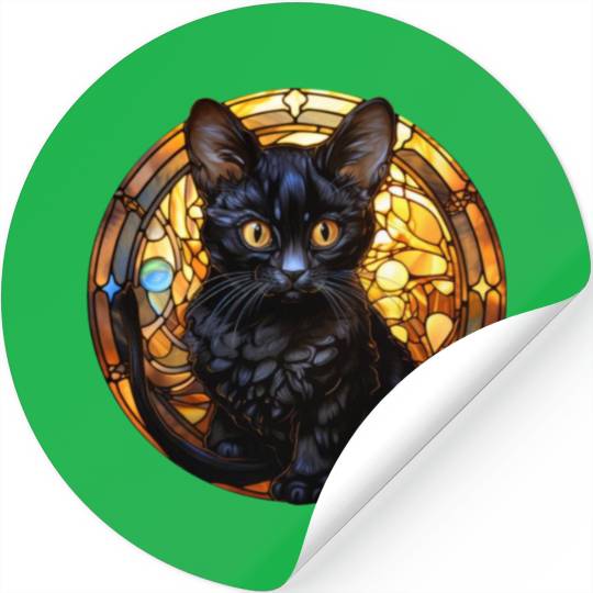 Bombay kitten in stained glass Stickers