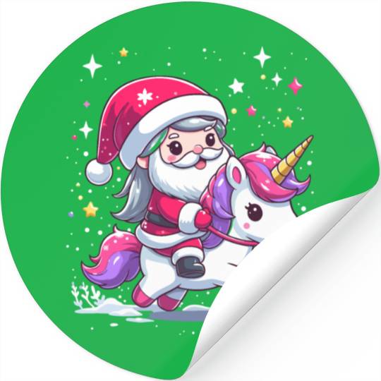 Santa Claus and Unicorn Stickers