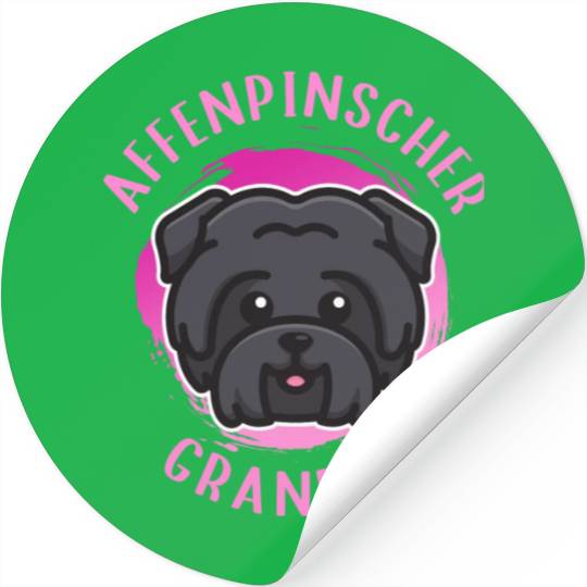 Affenpinscher Grandma Monkey Terrier Dog Stickers