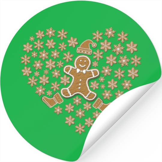 Gingerbread Heart, Funny Ginger Bread Lover Stickers