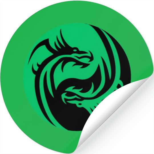 tow Dragonball in circle green and black Stickers