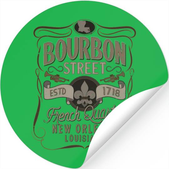 Bourbon Street French Quer New Orleans Stickers