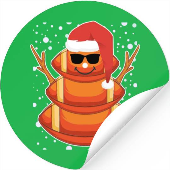 Rugby Snowman American Football Snowing Stickers