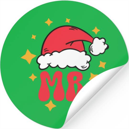Mr And Mrs Claus Christmas Couples Matching Pajama Stickers