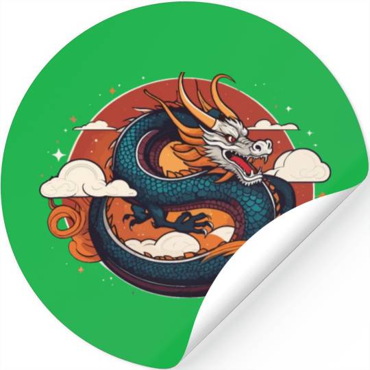 a traditional Chinese dragon Stickers