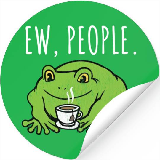 Ew People Cottagecore Frog With Tea Stickers