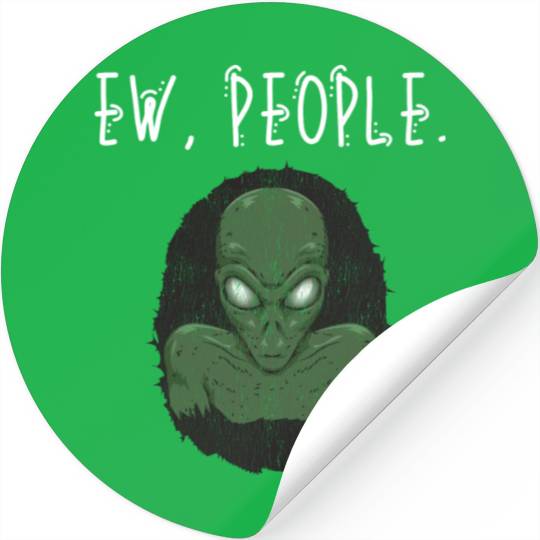 Ew People Scary Alien Shape Stickers
