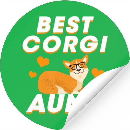 Best Corgi Aunt Funny Dog Lover Stickers