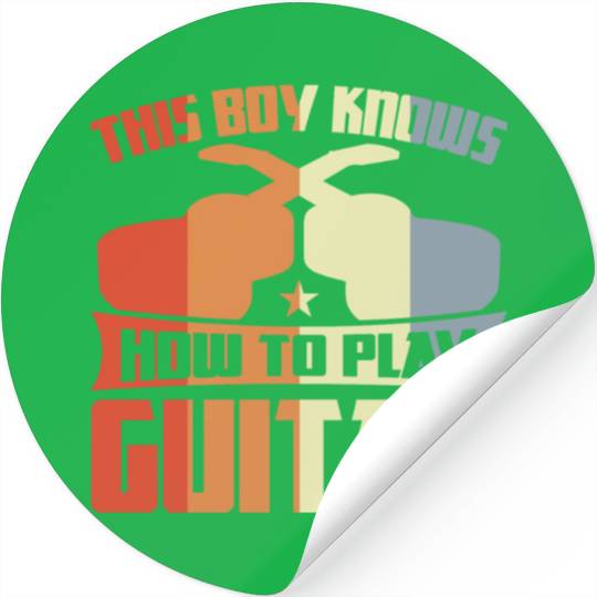 This Boy Knows How To Play Guitar Stickers