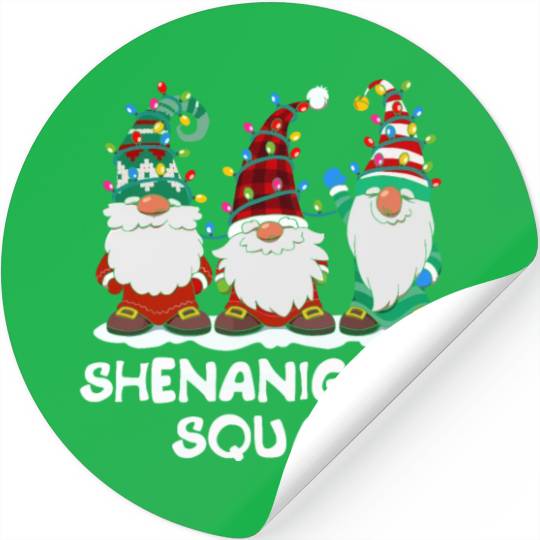 Shenanigans Squad Gnomes Pajamas Family Christmas Stickers
