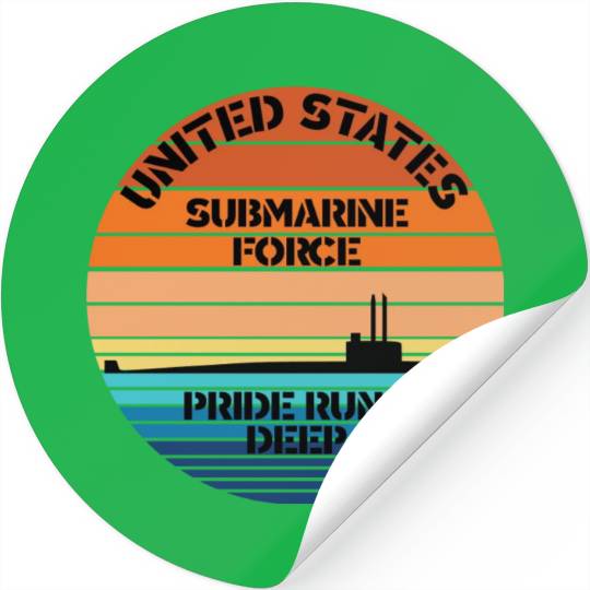Sunset Us Submarine Force Pride Runs Deep Stickers