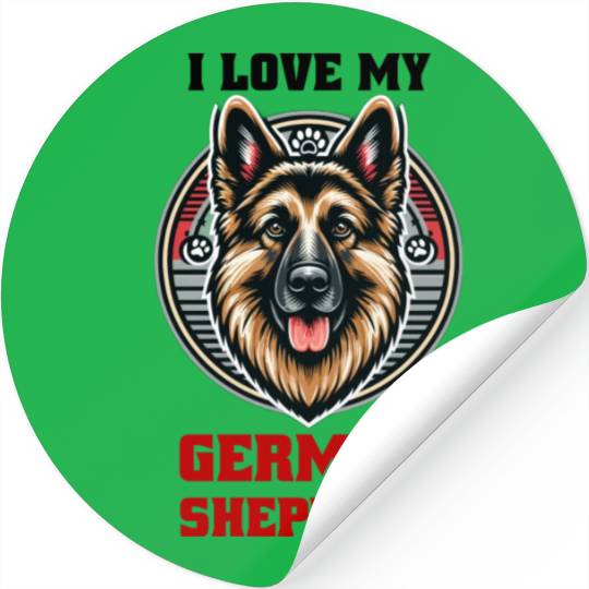 i love my german shepherd Stickers