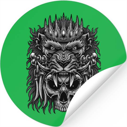 skull king lion Stickers