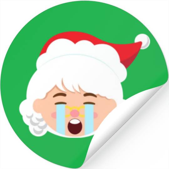 Mrs Claus Emoticons Crying Out Loud Christmasfunny Stickers