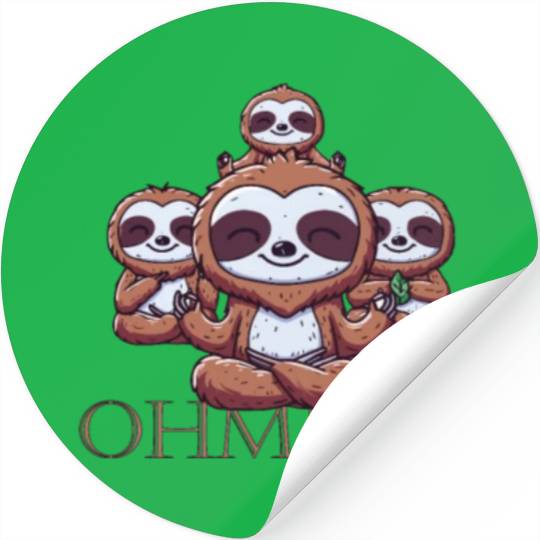 Lazy Meditation Relaxation Sloth Chillers Stickers