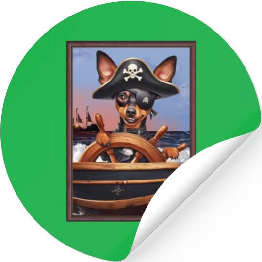 Pirate Miniature Pinscher Stickers
