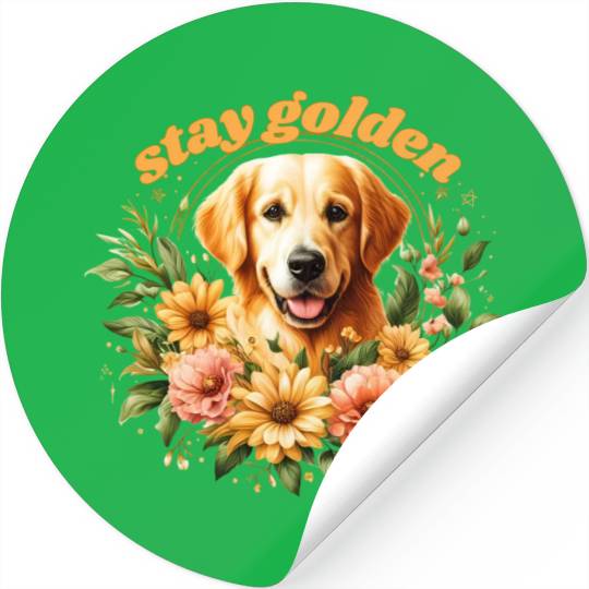 Cute Golden Retriever Stickers