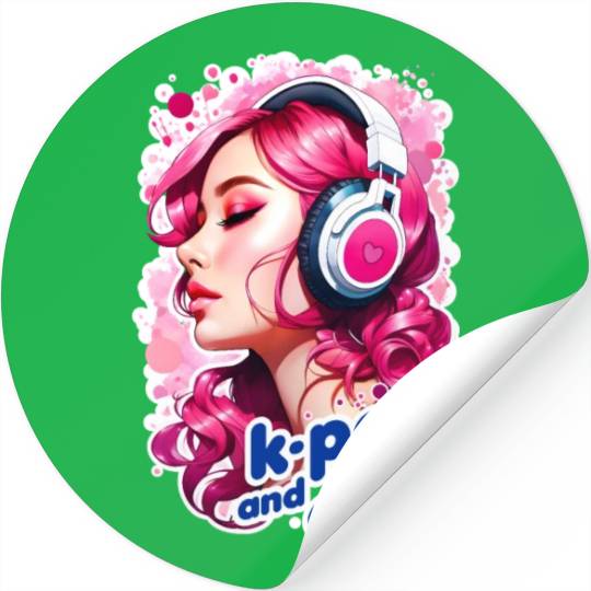 K-POP AND CHILL, anime kawaii clothes Stickers