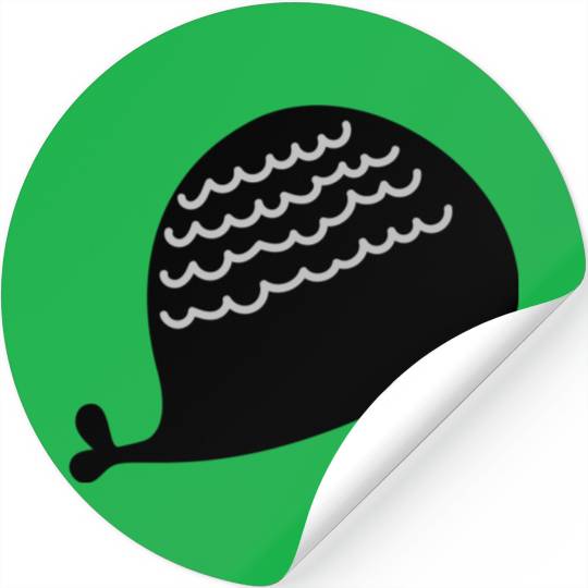 Lonely Black Whale In The Ocean Stickers