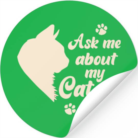 Ask Me About My Cat Lover Mom Gift Stickers