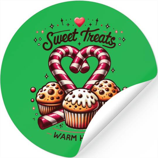 Sweet Treats Vintage Christmas Muffins Baking Stickers