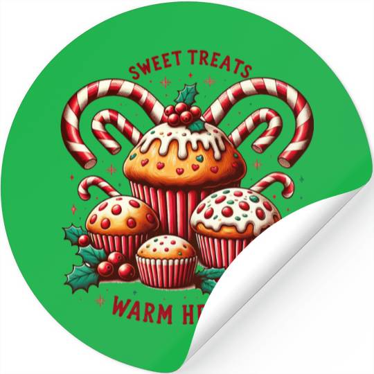 Sweet Treats Vintage Christmas Muffins Baking Stickers