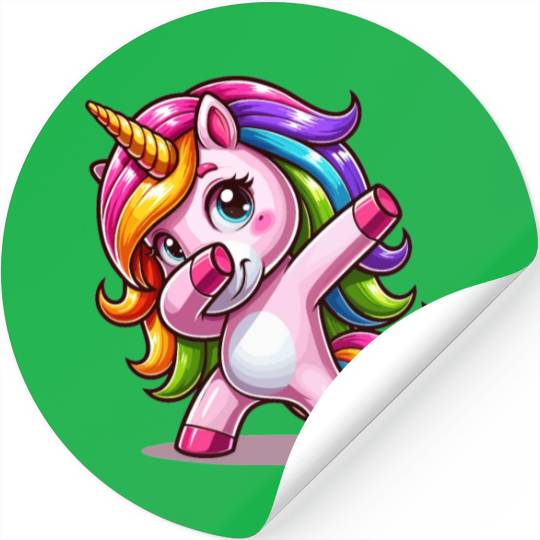 Dabbing Unicorn Dab Move Dancing Rainbow Unicorn Stickers
