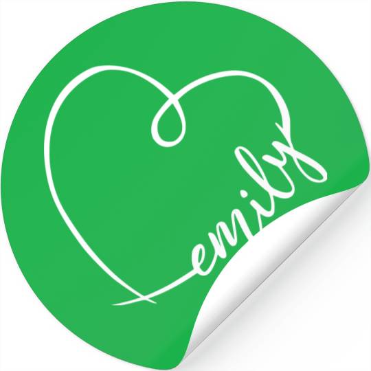 Emily Name Heart Calligraphy Stickers