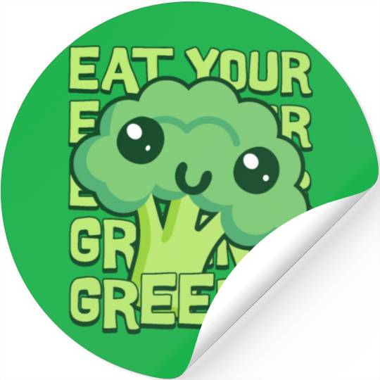 Eat Your Greens! Kawaii Broccoli Stickers
