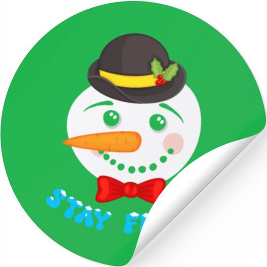 Snowman Head Snow Globe STAY FROSTY Funny Stickers