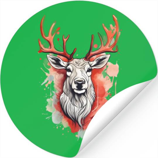 Reindeer Sublime Antler Silhouette Top Stickers
