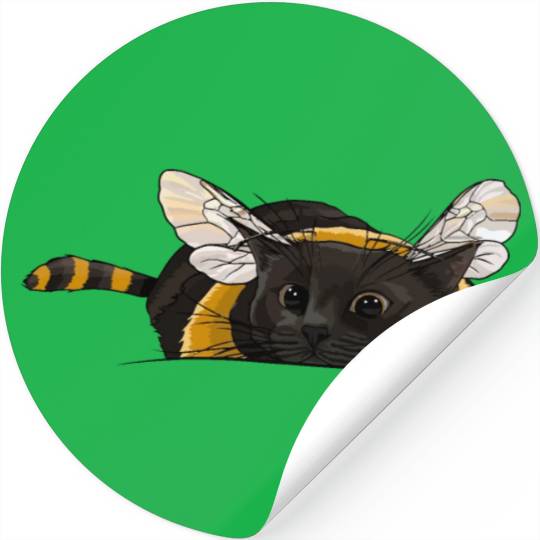Fuzzy Little Bumblebee Kitty Stickers