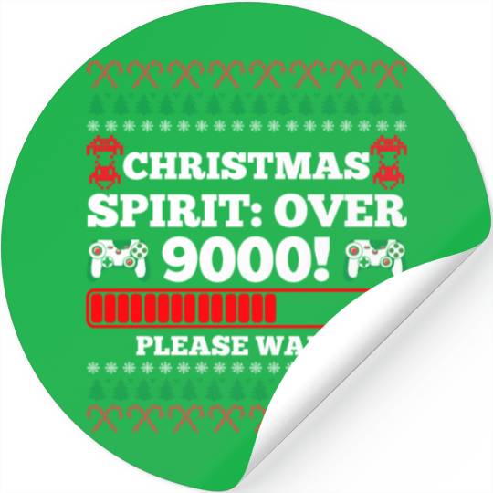 Christmas Spirit: Over 9000! Please Wait Gambling Stickers
