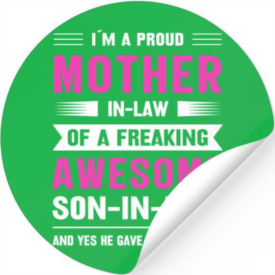 Mothers day mom son-in-law Stickers