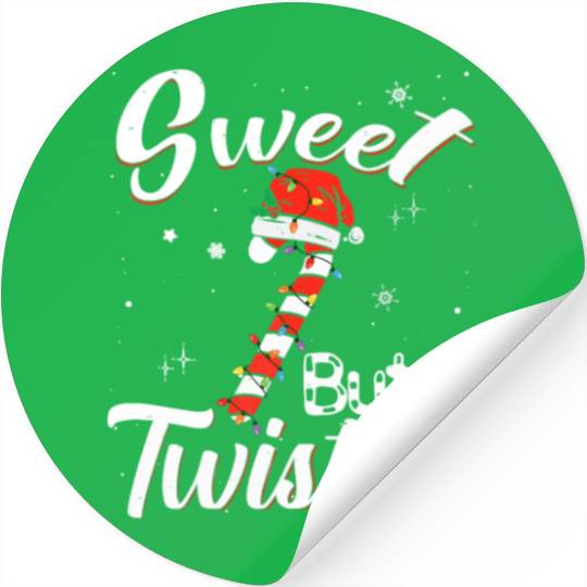 Sweet But Twisted Funny Christmas Candy Cane Xmas Stickers