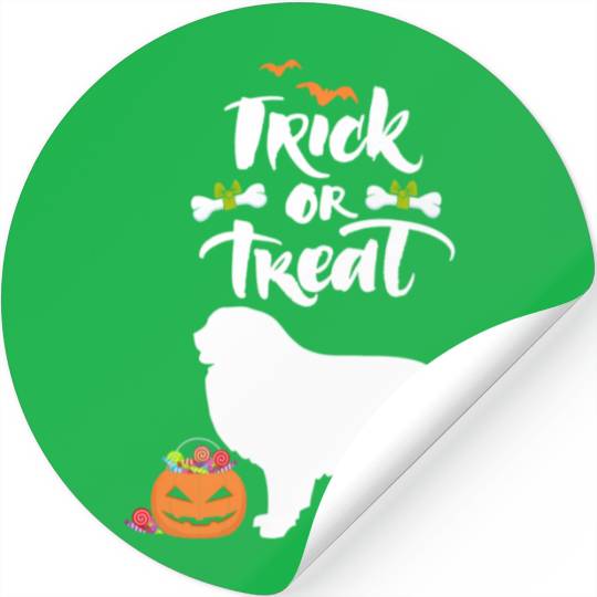 Trick Or Treat Great Pyrenees Dog Halloween Stickers