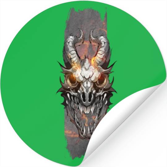 Inferno Remnants: Dragon Skull Aflame Stickers