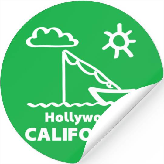 Hollywood California Fishing Souvenirs Gifts Stickers