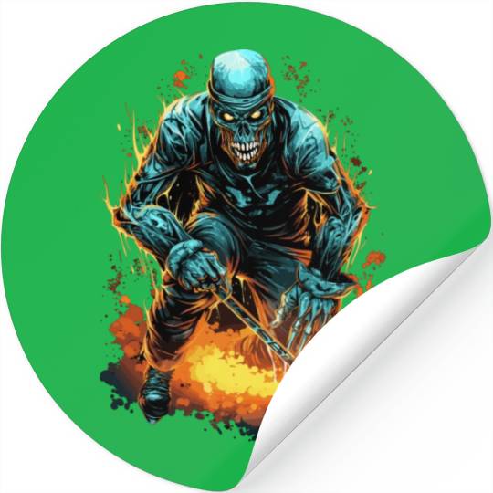 Ice Hockey Player Hockey Zombie Monster Stickers