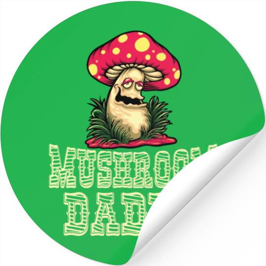 Retro Mushroom Daddy Stickers
