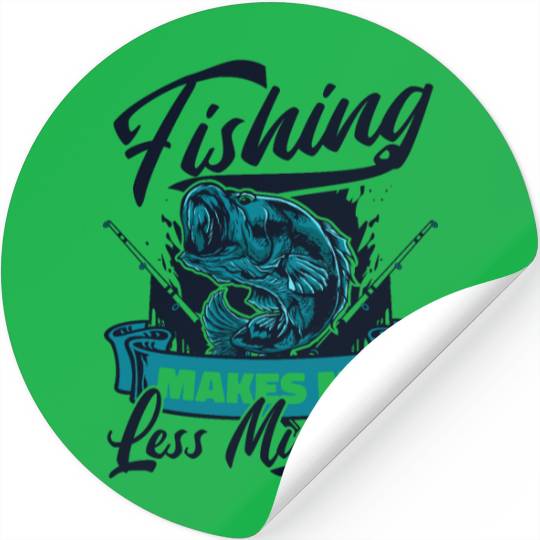 Fishing Makes Me Less Murdery Boat Ice Fisherman Stickers
