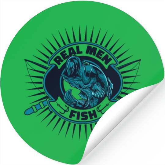 Real Men Fish Deep Sea Boat Ice Fisherman Fly Stickers