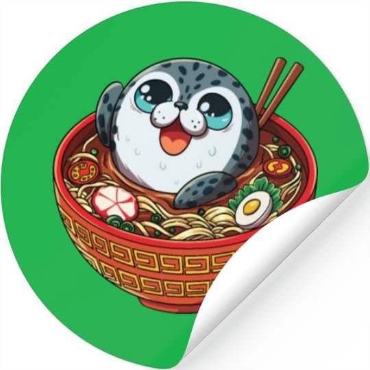 Marine Animal Sea Creature Ocean Ramen Soup Seal Stickers