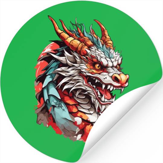 Chinese Dragon Head Stickers design